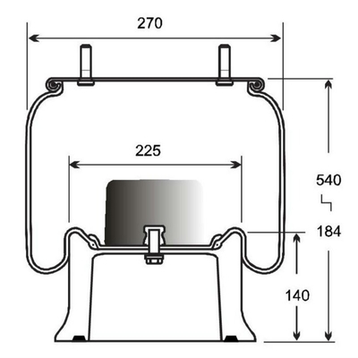 Airbag di gomma di rotolamento W01-M58-6345 del rimorchio dei semi della molla pneumatica del camion del lobo
