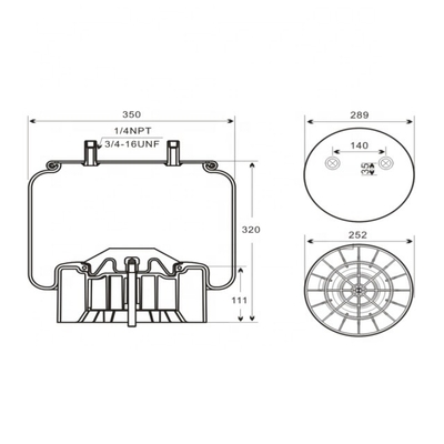 Airbag resistenti di W01-358-8091 Goodyear 1R14-171 per Hendrickson