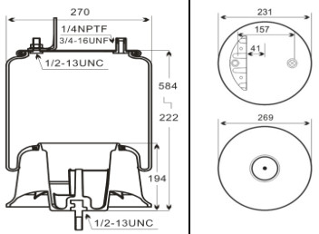 16-13810-002 airbag del rimorchio del camion