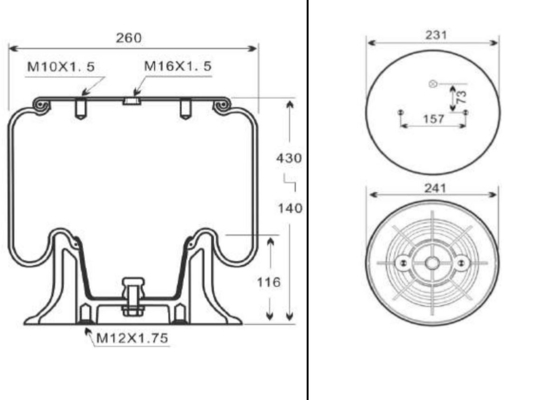 Molla pneumatica di Contitech della molla pneumatica del camion 50046 W01-M58-6251 per il FAS 503513061 del camion