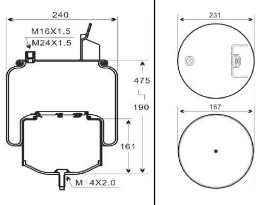 Firestone W01-M58-8474 Goodyear 1R10-704 20582215 della molla pneumatica del camion per la molla pneumatica di